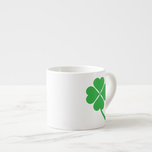Lucky Four Leaf Kleeblatt Design-87906 Espressotasse (Vorderseite Rechts)