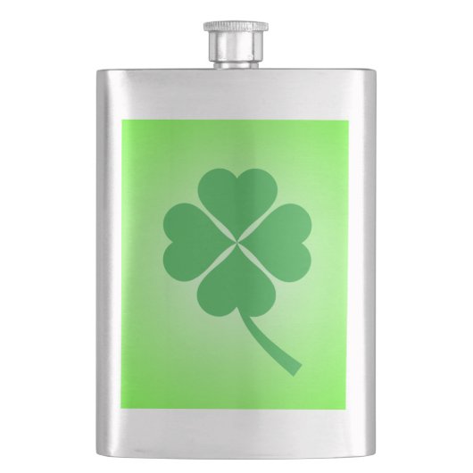 Lucky Four Leaf Kleeblatt Design-87906 Flachmann (Vorderseite)