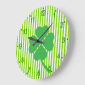 Lucky Four Leaf Kleeblatt Design-87906 Große Wanduhr (Winkel)