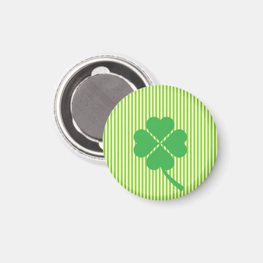 Lucky Four Leaf Kleeblatt Design-87906 Magnet (Vorderseite/Rückseite)