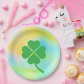 Lucky Four Leaf Kleeblatt Design-87906 Pappteller (Party)