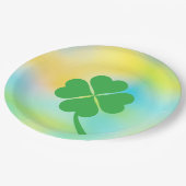 Lucky Four Leaf Kleeblatt Design-87906 Pappteller (Schrägansicht)