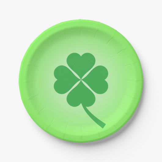 Lucky Four Leaf Kleeblatt Design-87906 Pappteller (Vorderseite)