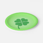 Lucky Four Leaf Kleeblatt Design-87906 Pappteller (Schrägansicht)