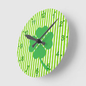 Lucky Four Leaf Kleeblatt Design-87906 Runde Wanduhr (Winkel)