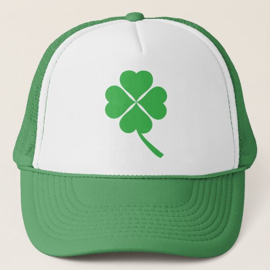 Lucky Four Leaf Kleeblatt Design-87906 Truckerkappe (Vorderseite)