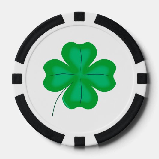 Lucky Four Leaf Kleeblatt Pokerchips (Vorderseite)