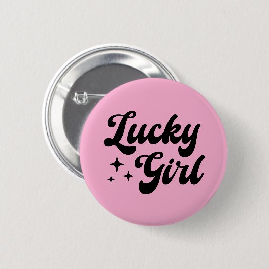 Lucky Girl Button (Vorne & Hinten)
