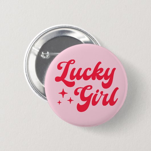 Lucky Girl Button (Vorne & Hinten)