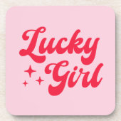 Lucky Girl Getränkeuntersetzer (Vorderseite)