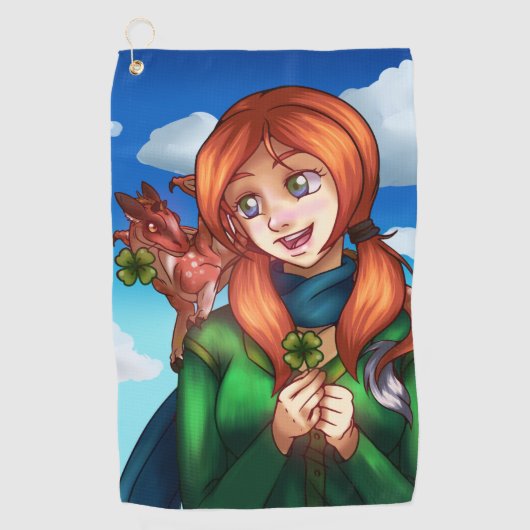 Lucky Girl Golfhandtuch (Vorderseite)