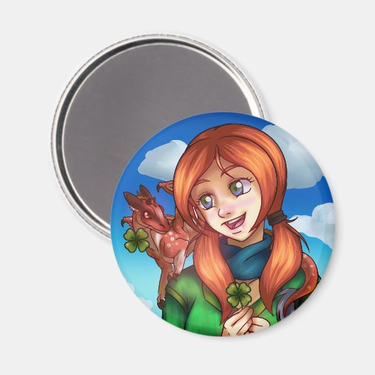 Lucky Girl Magnet (Vorderseite/Rückseite)