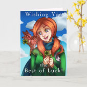 Lucky Girl (Text-Karte) Karte (Gelbe Blume)