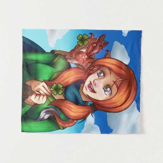 Lucky Girl Wandteppich (Vorderseite (Horizontal))