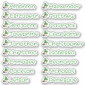 Lucky Gnome Custom Multiple Name Stickers Aufkleber (Vorderseite)