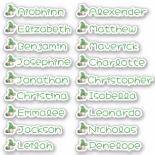 Lucky Gnome Custom Multiple Name Stickers Aufkleber