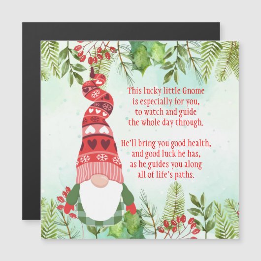 Lucky Gnome Dieses glückliche kleine Gnome Jigsaw  Magnetkarte (Vorne/Hinten)