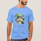 Lucky Gnome - St. Patrick's Day Gnome Kleeblatts T-Shirt (Vorderseite)