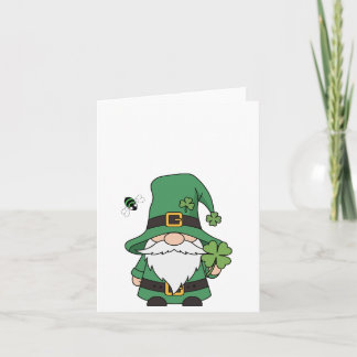 Lucky Gnome with Clover Dankeskarte