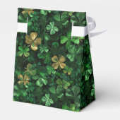 Lucky Gold and Green Shamrock Party Geschenkschachtel (Rückseite)