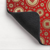 Lucky Gold chinesische Münzen Muster in rot Mousepad (Ecke)