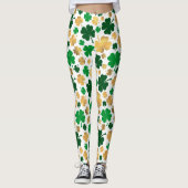 Lucky Gold Foil Vierblättriges Kleeblatt Kleeblatt Leggings (Vorderseite)