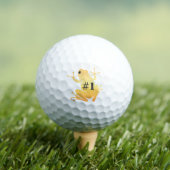 Lucky Gold Frog Illustration "#1" Custom Golfball (Insitu T-Shirt)