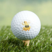 Lucky Gold Frog Illustration "GO" Custom Golfball (Insitu T-Shirt)