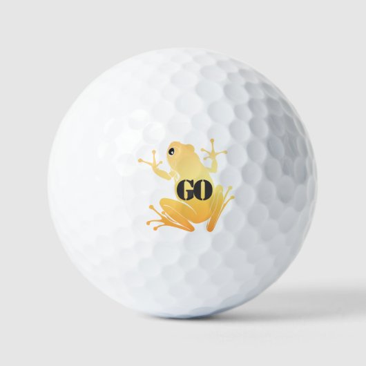 Lucky Gold Frog Illustration "GO" Custom Golfball (Vorderseite)