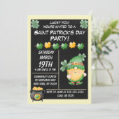 Lucky Gold Saint Patrick's Day Party Einladung (Stehend Vorderseite)
