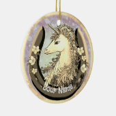 Lucky Gold Unicorn Keramik Ornament (Rechts)