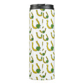 Lucky Golden Horseshoe mit Kleeblatt auf Weiß Thermosbecher (Rückseite)