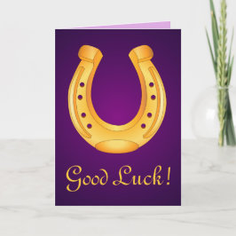 Lucky Golden Horseshoe Viel Glück Deep Lila Karte