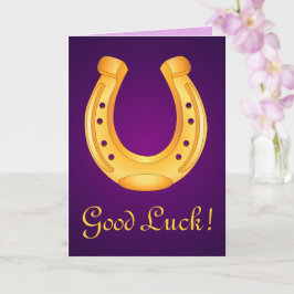 Lucky Golden Horseshoe Viel Glück Deep Lila Karte
