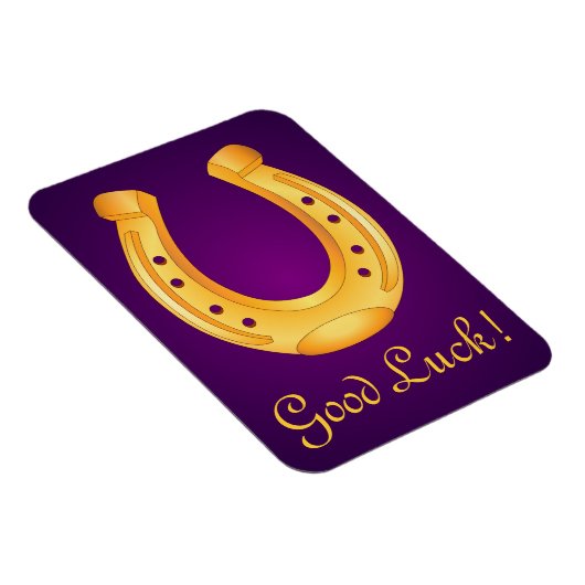 Lucky Golden Horseshoe Viel Glück Deep Lila Magnet (Rechte Seite)