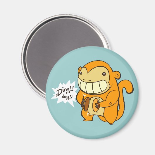 Lucky Gonden Monkey Magnet (Vorderseite/Rückseite)