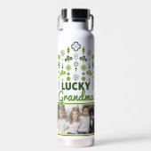 "Lucky Grandma" Kleeblatt Kleeblatt Foto Trinkflasche (Vorne)