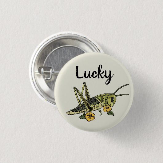 Lucky Grasshopper Button (Vorne & Hinten)
