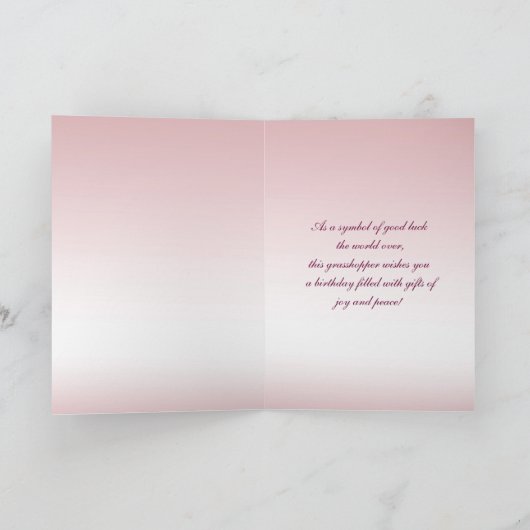 Lucky Grasshopper Geburtstag Karte (Innenseite)