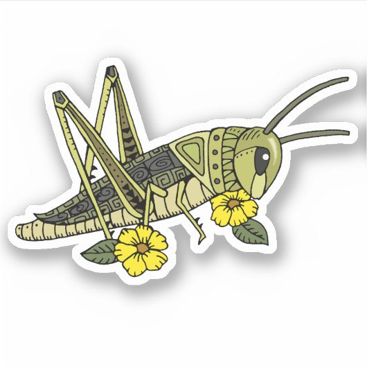 Lucky Grasshopper Sticker (Vorderseite)