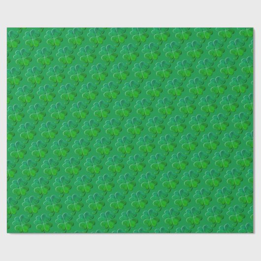 Lucky Green 4leaf Klee Geschenkpapier (Flach)