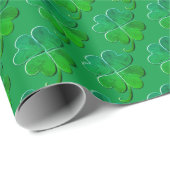 Lucky Green 4leaf Klee Geschenkpapier (Rolleneckpunkt)