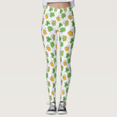 Lucky Green Beer und Kleeblatts St. Patrick's Day Leggings (Vorderseite)