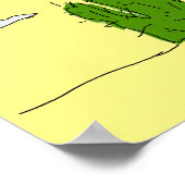 Lucky Green Cactus Doodle Poster (Ecke)