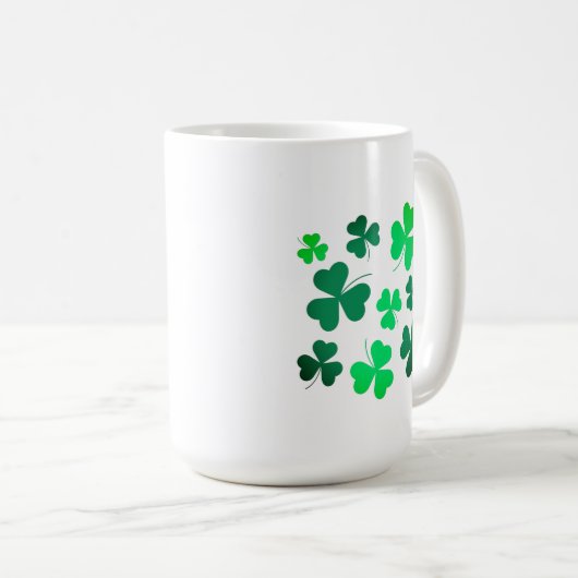 Lucky Green Clover Kleeblatt Irland Kaffeetasse (VorderseiteRechts)
