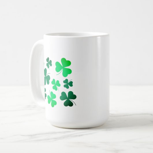 Lucky Green Clover Kleeblatt Irland Kaffeetasse (Vorderseite Links)