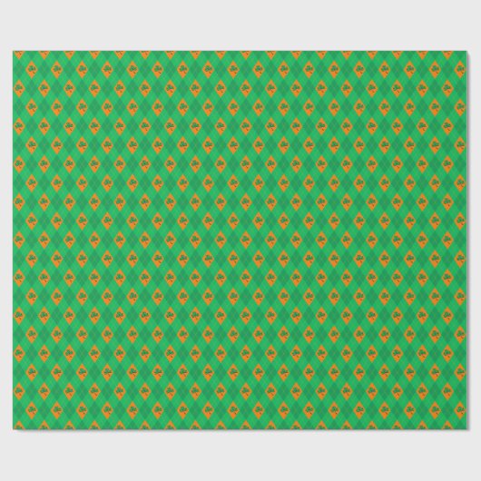 Lucky Green Clover Kleine Raute St. Patrick's Day Geschenkpapier (Flach)
