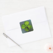 Lucky Green Clover Quadratischer Aufkleber (Umschlag)