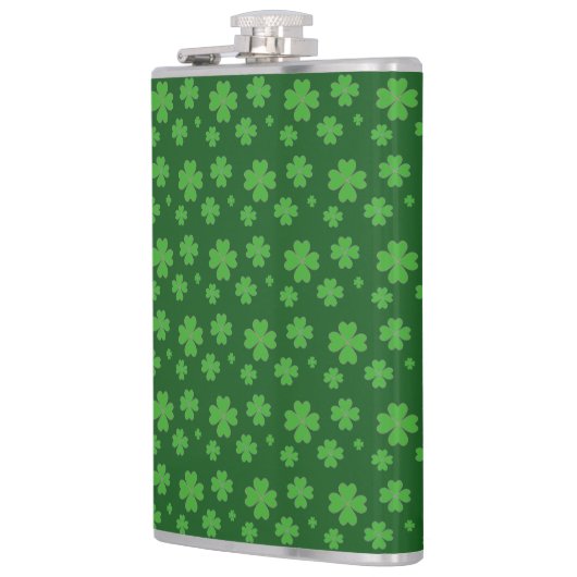 Lucky Green Clovers Flachmann (Links)