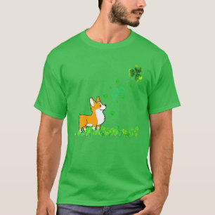 Lucky Green Corgi Dog Lover St Patrick Day T-Shirt